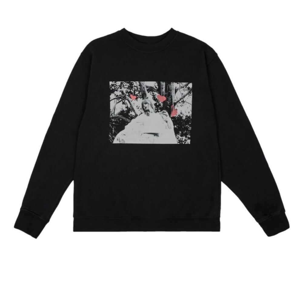 Taylor Swift Lover Home Is Where The Heart Is Crewneck Sweatshirt Black Medium